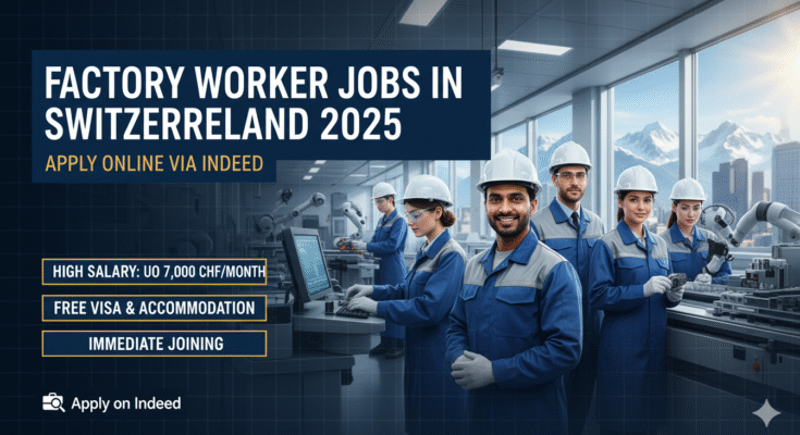 Factory Worker Jobs in Switzerland 2025 – Apply Online via Indeed